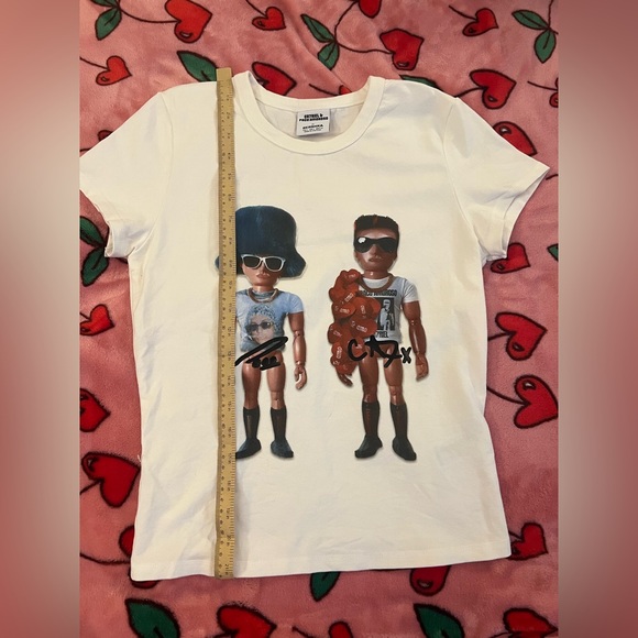 Bershka x Ca7riel y Paco Amoroso Women’s Graphic White Baby T-Shirt PAPOTA 💪 Y2K - Picture 4 of 5